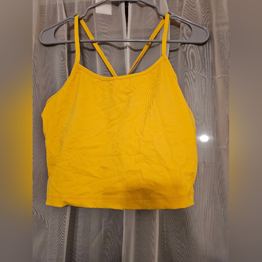 Senita Athletics Yellow Ava Crop Bra Tank Size XL